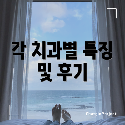 각 치과별 특징 및 후기