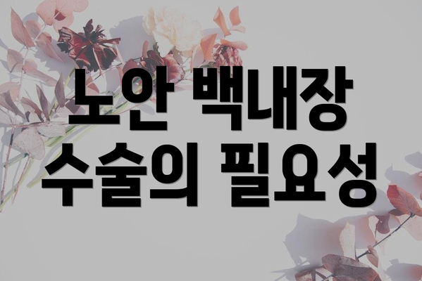 노안 백내장 수술의 필요성