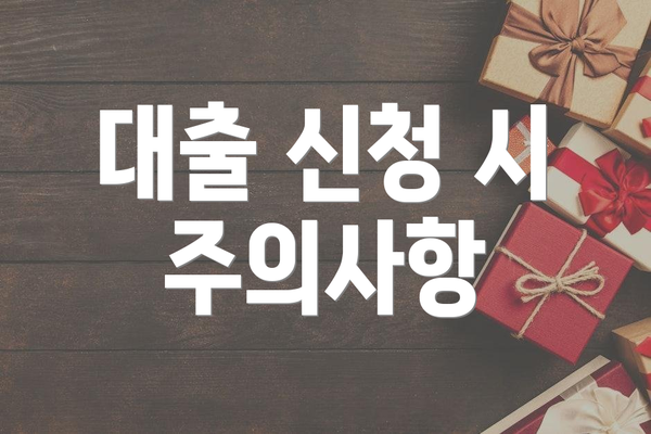대출 신청 시 주의사항