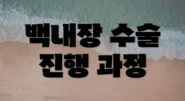 백내장 수술 진행 과정