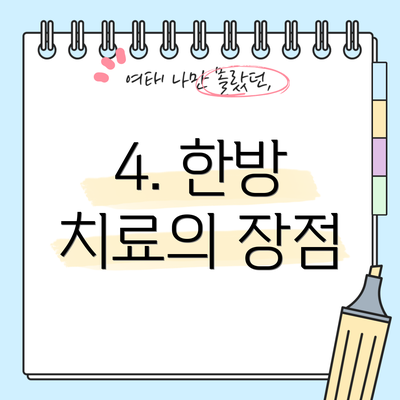 4. 한방 치료의 장점